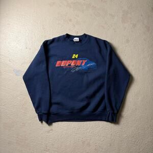 Vintage Jeff Gordon Racing Men's L Sweater Navy Nascar